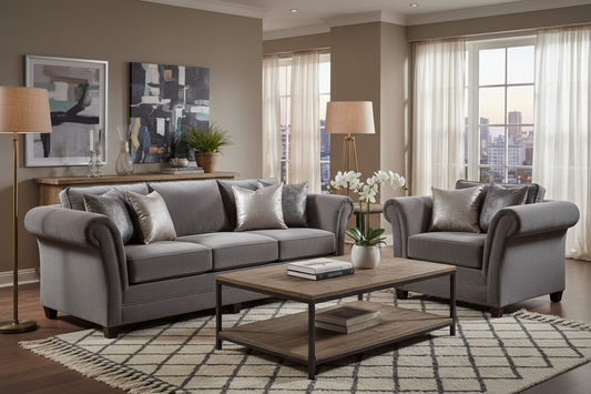 3 Seater Sofa with Armchair in Living Room