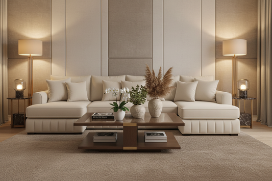Beige U-Shape Sofa Boutique Hotel