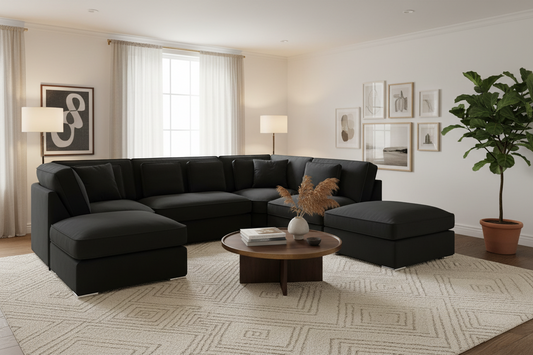 Belgravia Sofa Black U Shape Corner