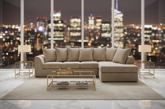 Caramel Byron Corner Sofa Front View