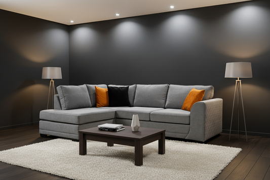 Orka Sofa Grey Fabric Left Hand Corner Sofa - LHC