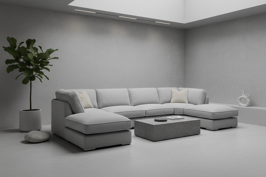 Grey U-Shape Sofa Minimalist