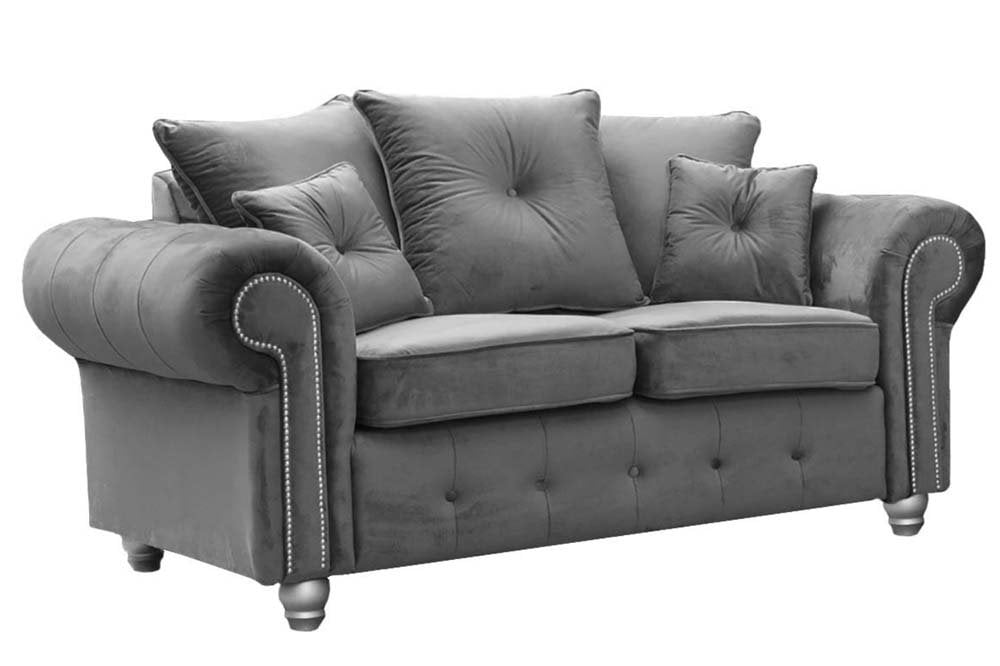 Olympia Grey Fabric Velvet 3+2+1 Seater Sofa Set