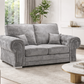 Verona High Back Grey Fabric 2 Seater Sofa