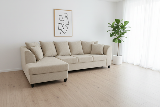 Beige 4-seater sectional without watermark