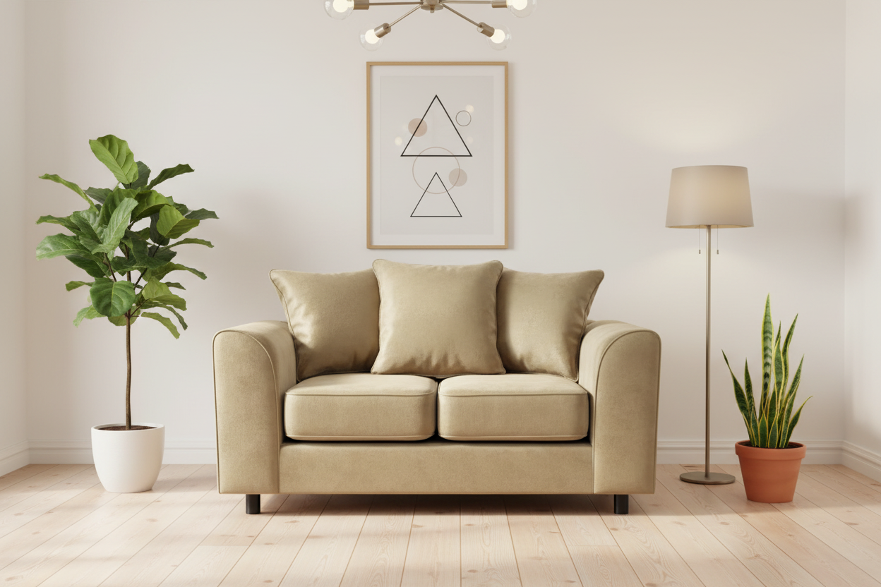 Beige Brooklyn 2-seater sofa zoomed view