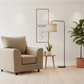 Beige Brooklyn armchair in Scandinavian interior