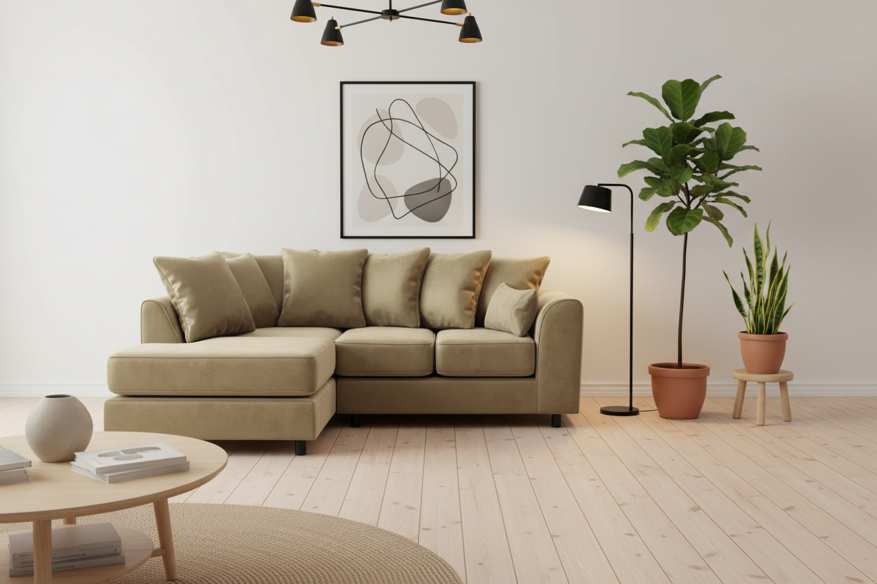 Beige Brooklyn sectional left-hand facing