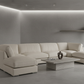 Beige U-Shape Sofa Minimalist Concrete