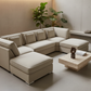 Beige U-Shape Sofa Minimalist Top