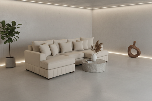 Beige U-Shape Sofa Variation 3