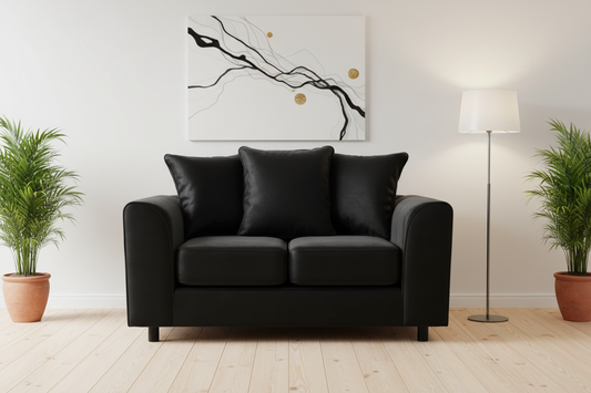 Black Brooklyn 2-seater sofa zoomed view
