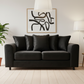 Black Brooklyn 3-seater sofa zoomed view