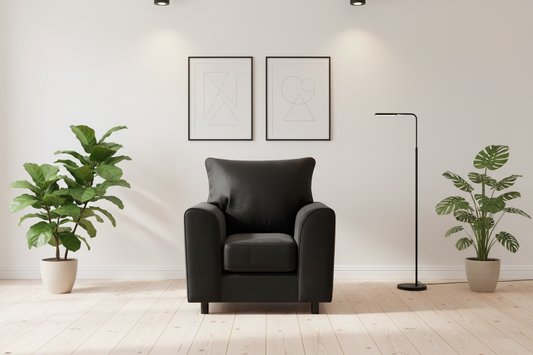 Black Brooklyn armchair front view