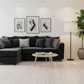 Black Brooklyn sectional left-hand facing