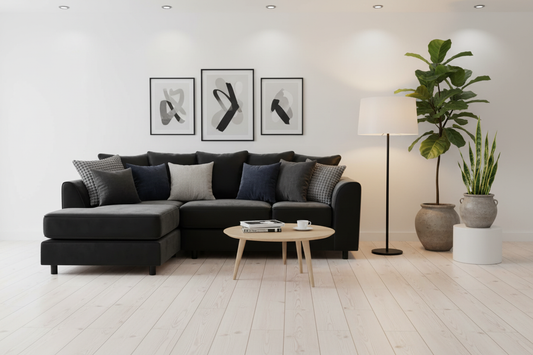 Black Brooklyn sectional left-hand facing