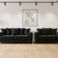 Black Brooklyn sofa suite zoomed side by side