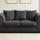 Black chenille 2-seater sofa zoomed view