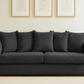 Black chenille 3-seater sofa in minimal Scandinavian interior