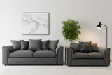 Byron grey sofa suite zoomed side by side