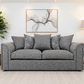 Byron silver grey 3-seater sofa zoomed view