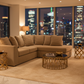 Caramel Byron Corner Sofa Blurred Night View