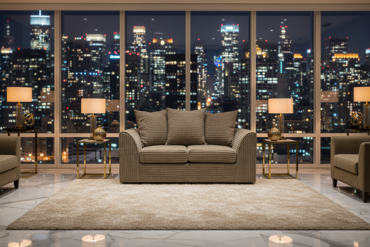 Caramel Byron Sofa Night View