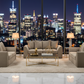 Caramel Byron Sofa Set Night View