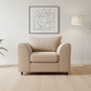Casper beige chenille armchair in Scandinavian interior