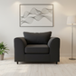 Casper black chenille armchair in Scandinavian interior