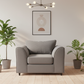Casper grey chenille armchair in Scandinavian interior