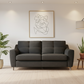 Charcoal modern 3-seater sofa front view
