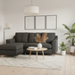 Charcoal sectional sofa left-hand facing in Scandinavian interior