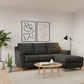 Charcoal sectional sofa right-hand facing in Scandinavian interior