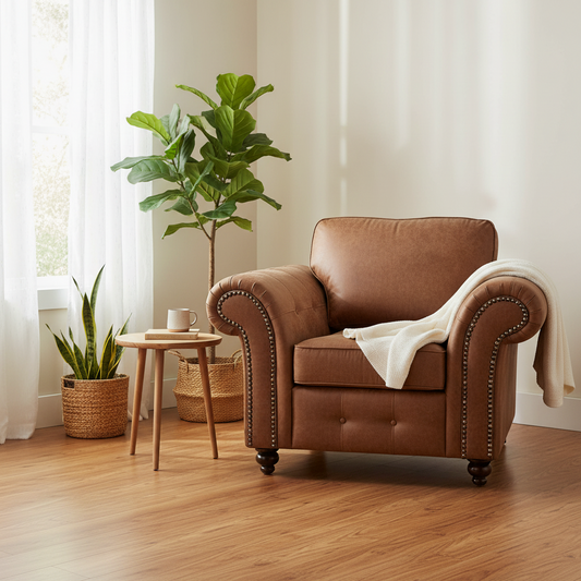 Oakland Tan Suede Armchair