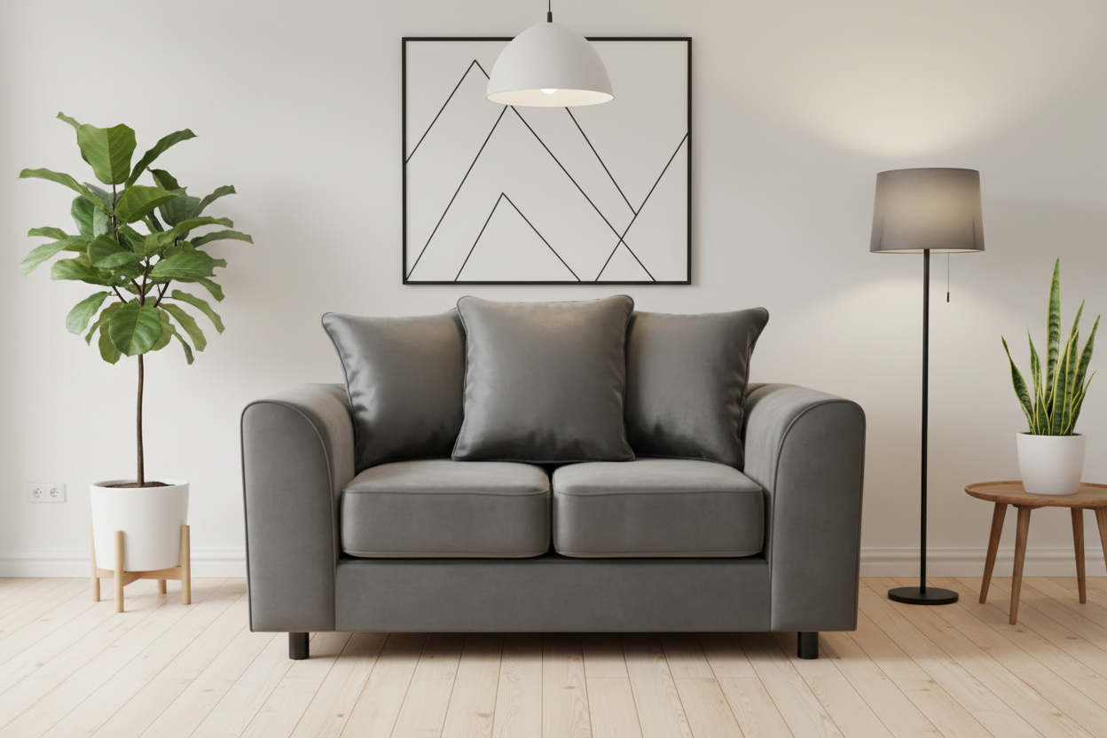 Grey Brooklyn 2-seater sofa zoomed view