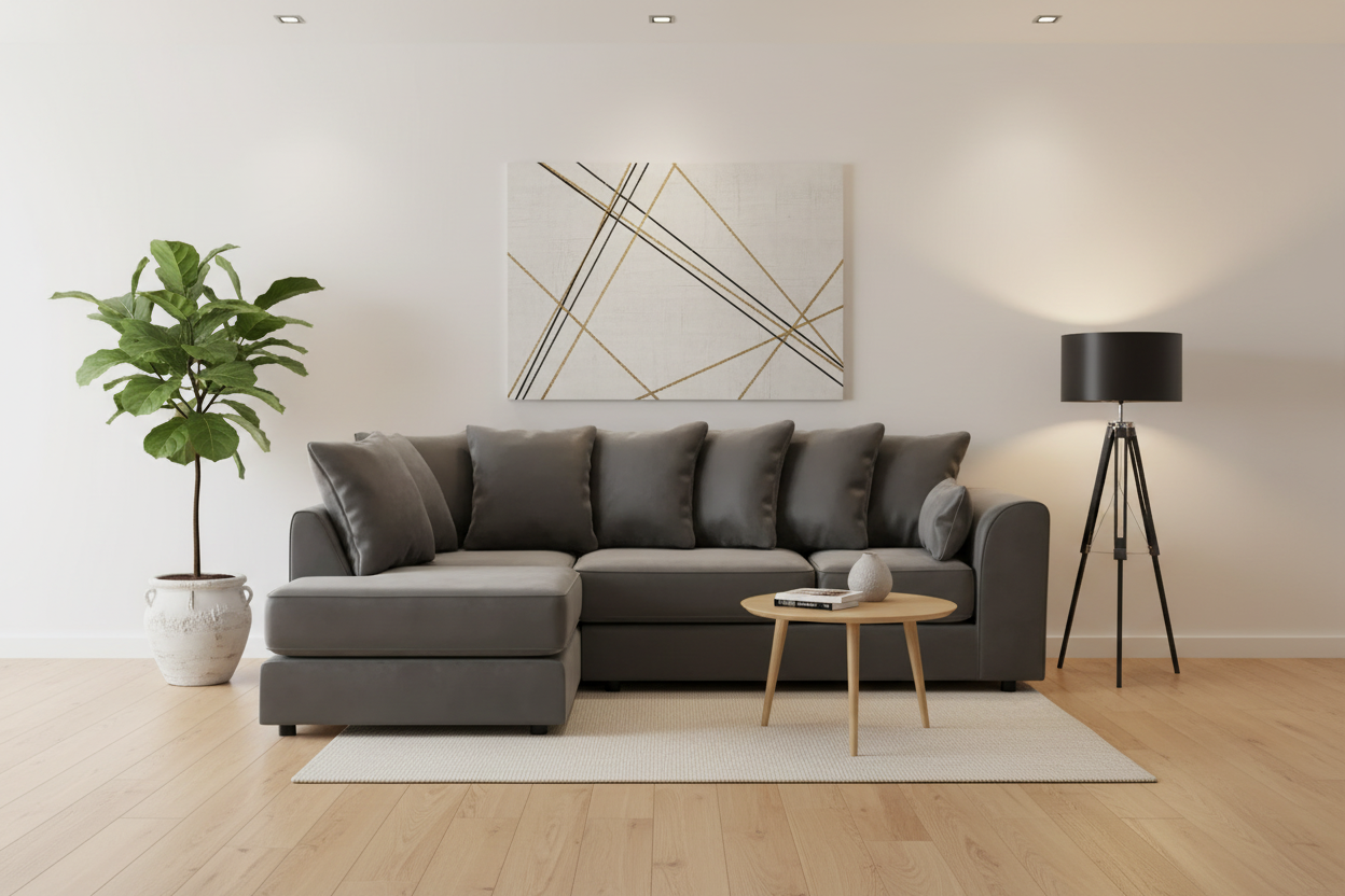 Grey Brooklyn sectional left-hand facing