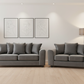Grey Brooklyn sofa suite zoomed side by side
