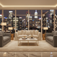 Grey Byron 3+2 Seater Blurred Night View