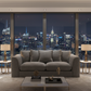 Grey Byron 3-Seater Night View