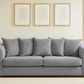 Grey chenille 3-seater sofa in minimal Scandinavian interior