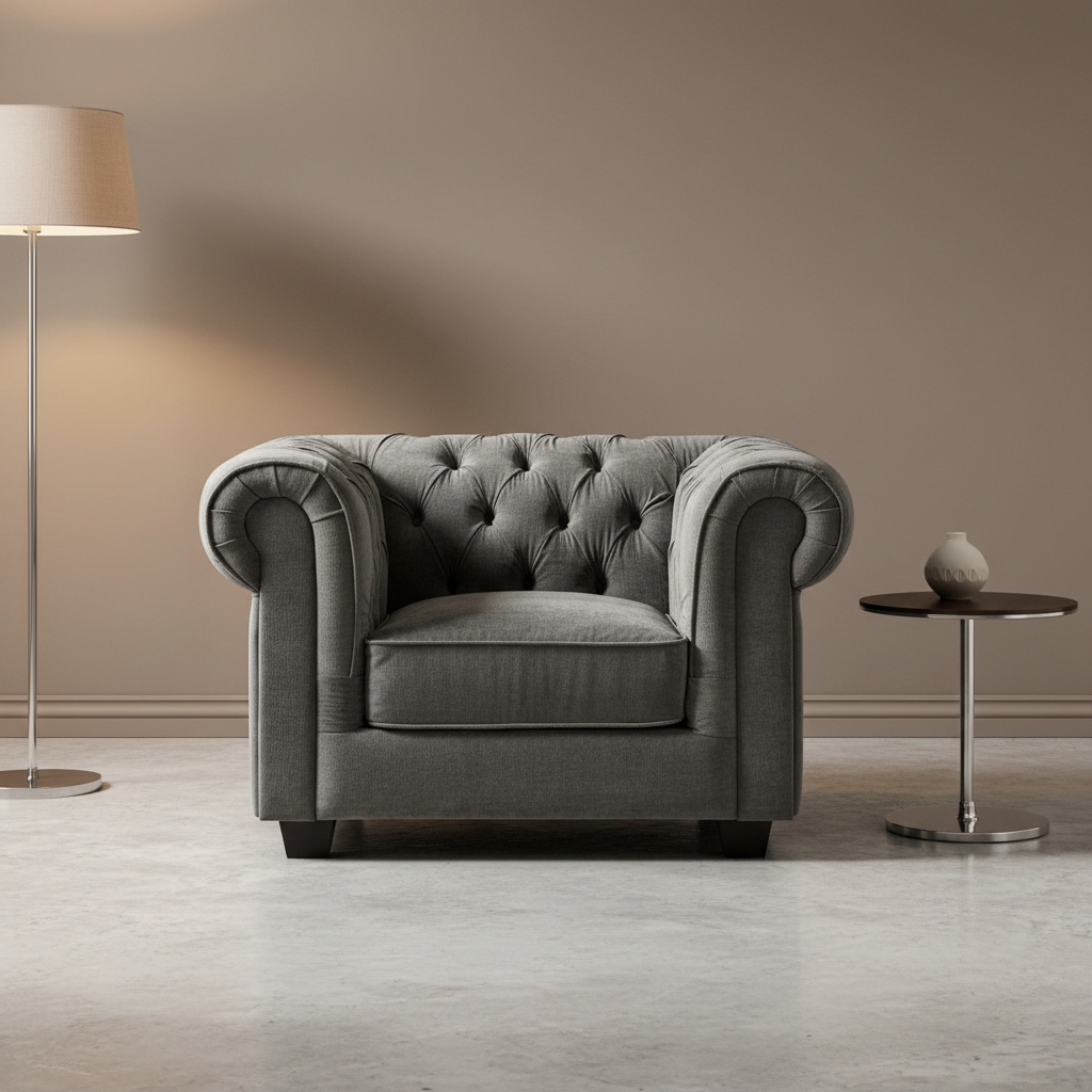Grey Chesterfield Chair Luxury Background