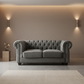Grey Chesterfield Loveseat Luxury Background