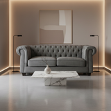 Grey Chesterfield Loveseat Luxury Background