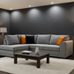 Orka Sofa Grey Fabric Left Hand Corner Sofa - LHC
