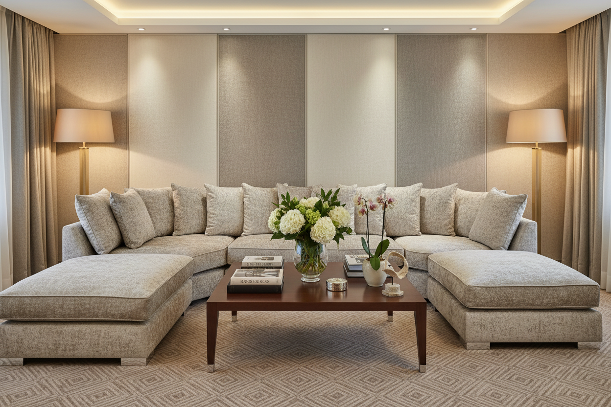 Grey U-Shape Sofa Boutique Hotel