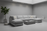 Grey U-Shape Sofa Minimalist