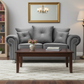 Grey Velvet Sofa in Room - Front View