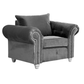 Olympia Grey Fabric Velvet 3+1 Seater Sofa Set