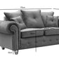 Olympia Grey Fabric Velvet 2 Seater Sofa